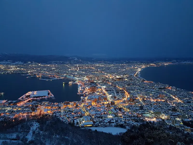 The night view over Hakodate and its twin bays