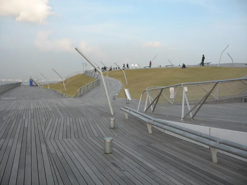 The wooden rooftop deck of Osanbashi Pier, Yokohama