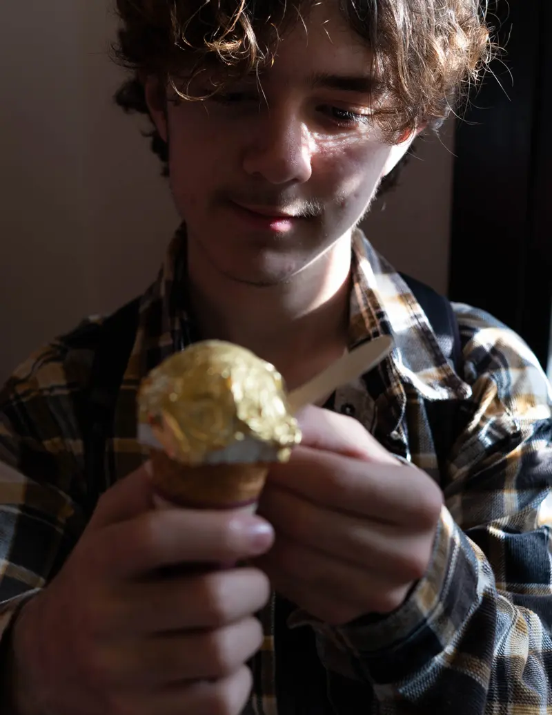 Gold-leaf soft serve