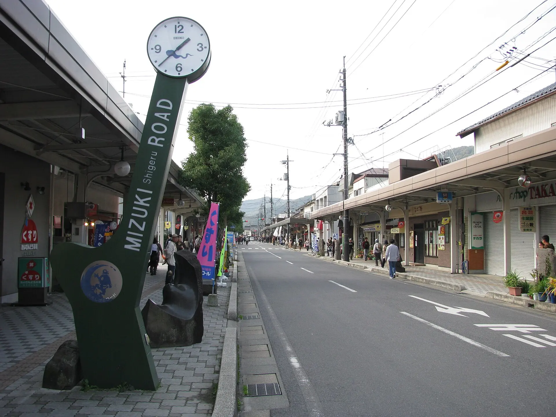 The Mizuki Shigeru Road of yokai monster statues in Sakaiminato