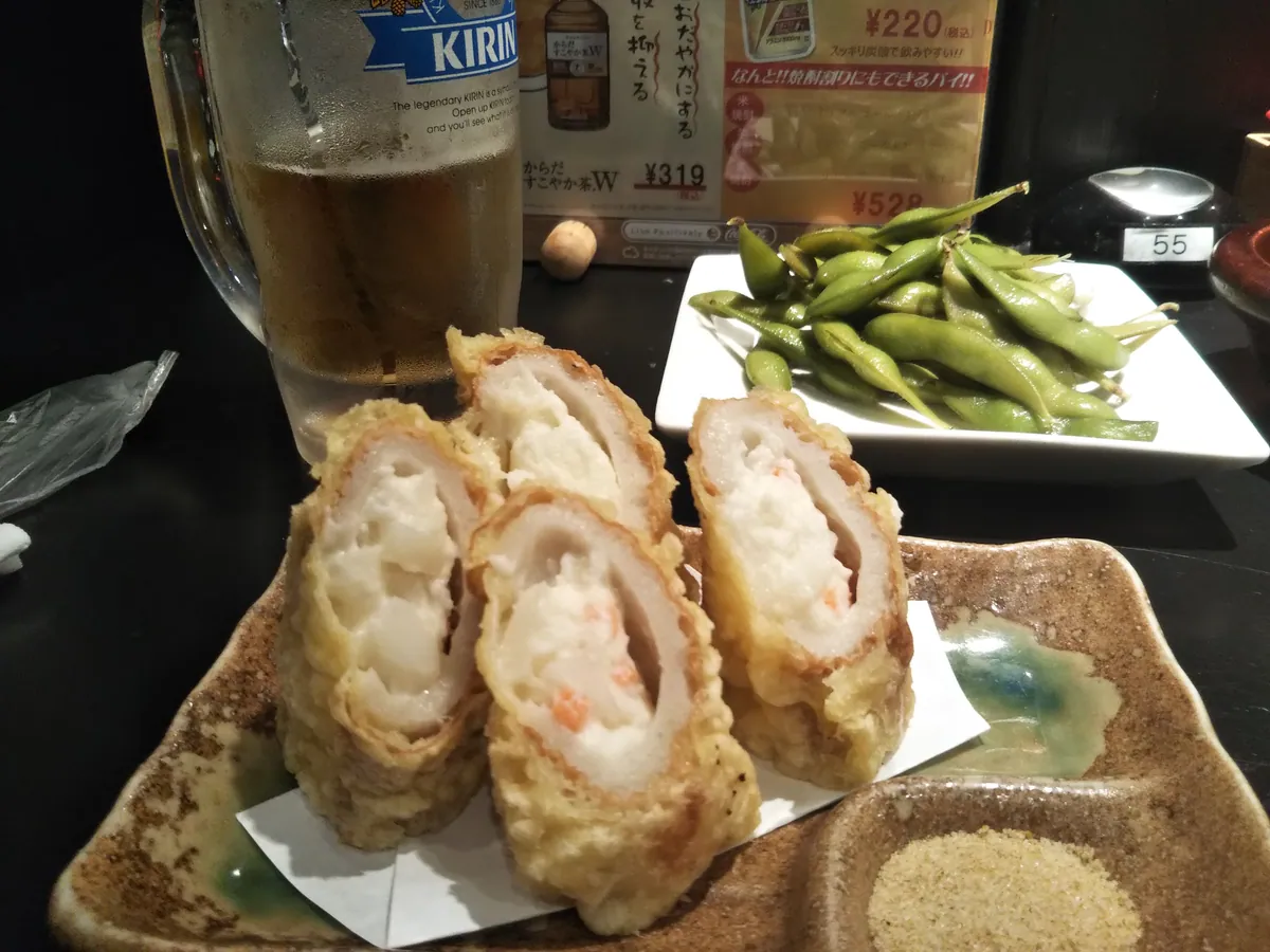 Chikuwa-salad at izakaya in Kumamoto