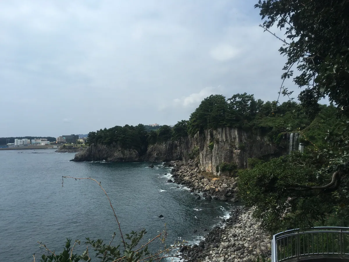Jeongbang Waterfall coast
