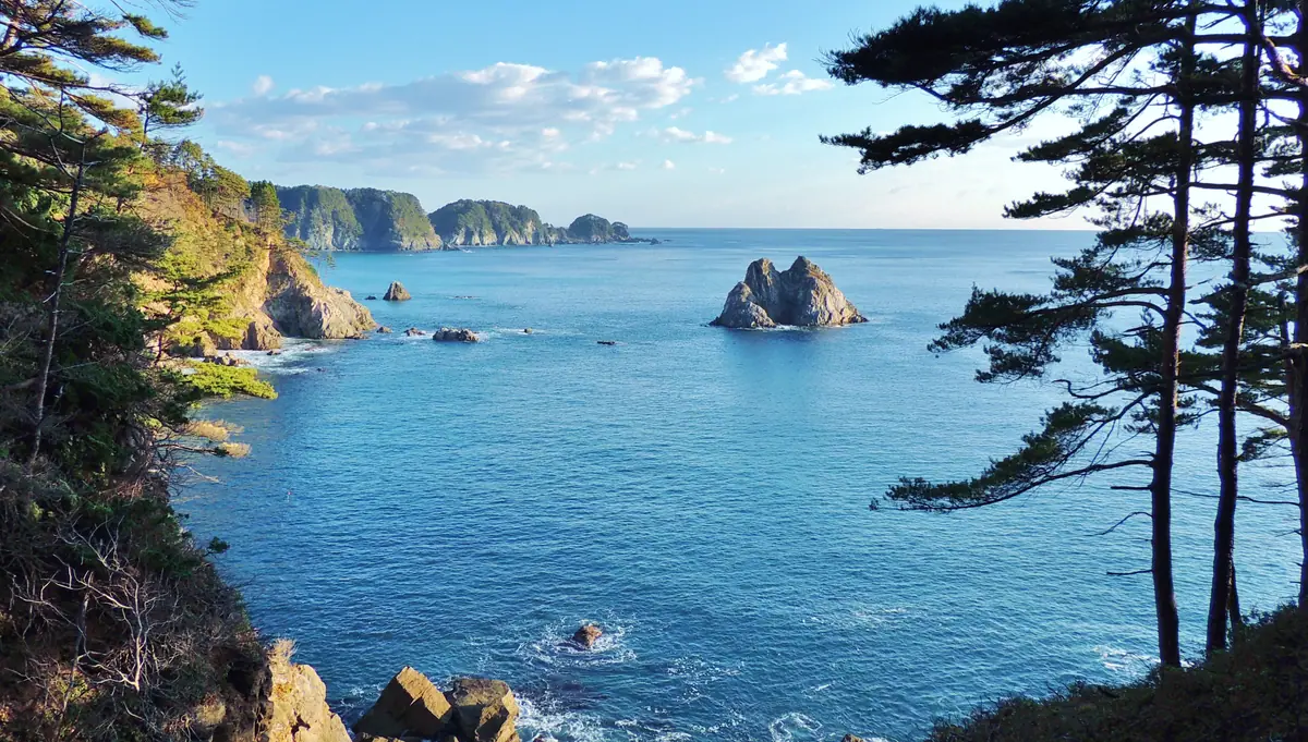 The Taro coast: pines, cliffs and sea stacks on the Sanriku shore