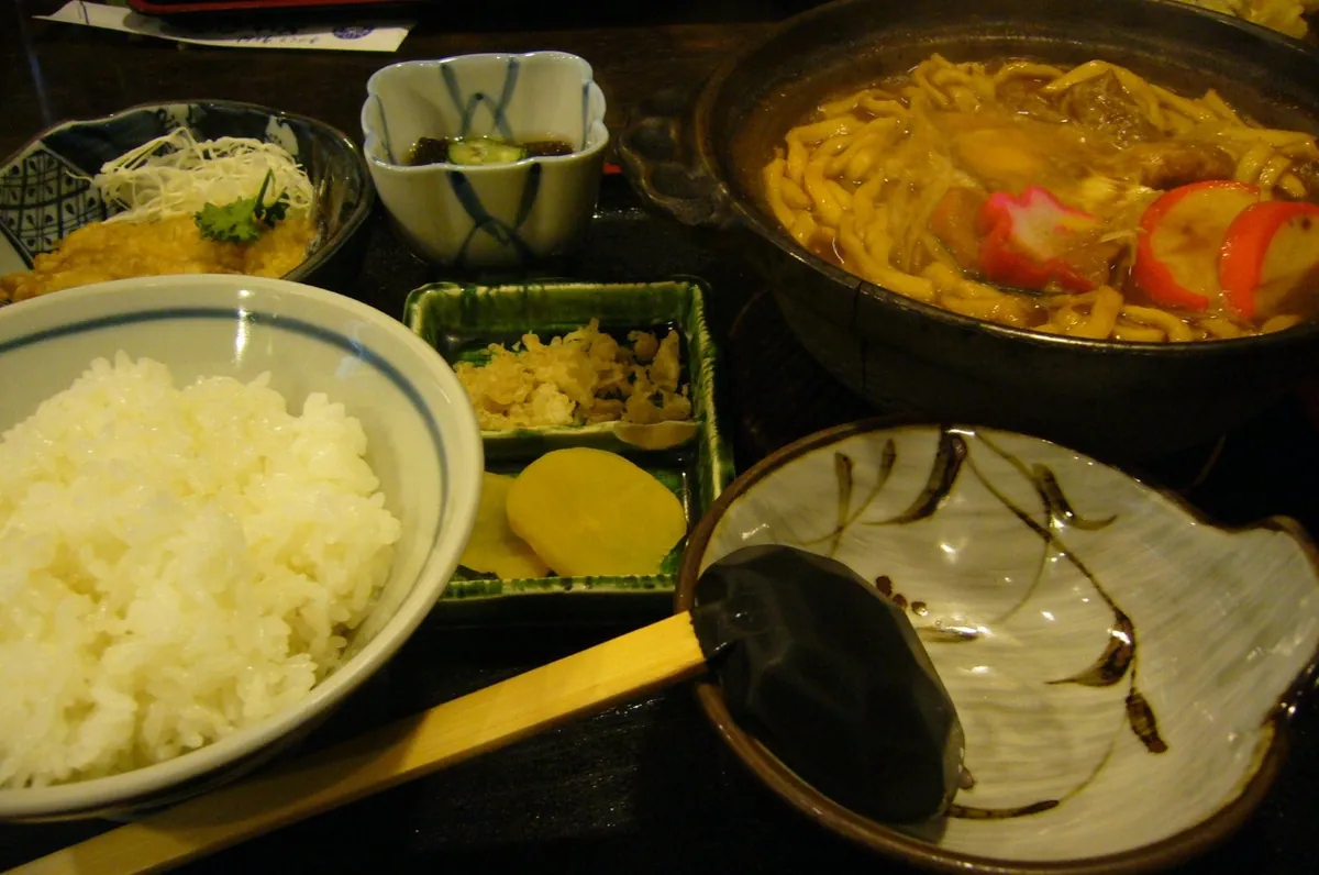 Miso nikomi udon set by Yusuke Kawasaki in Kanie, Aichi