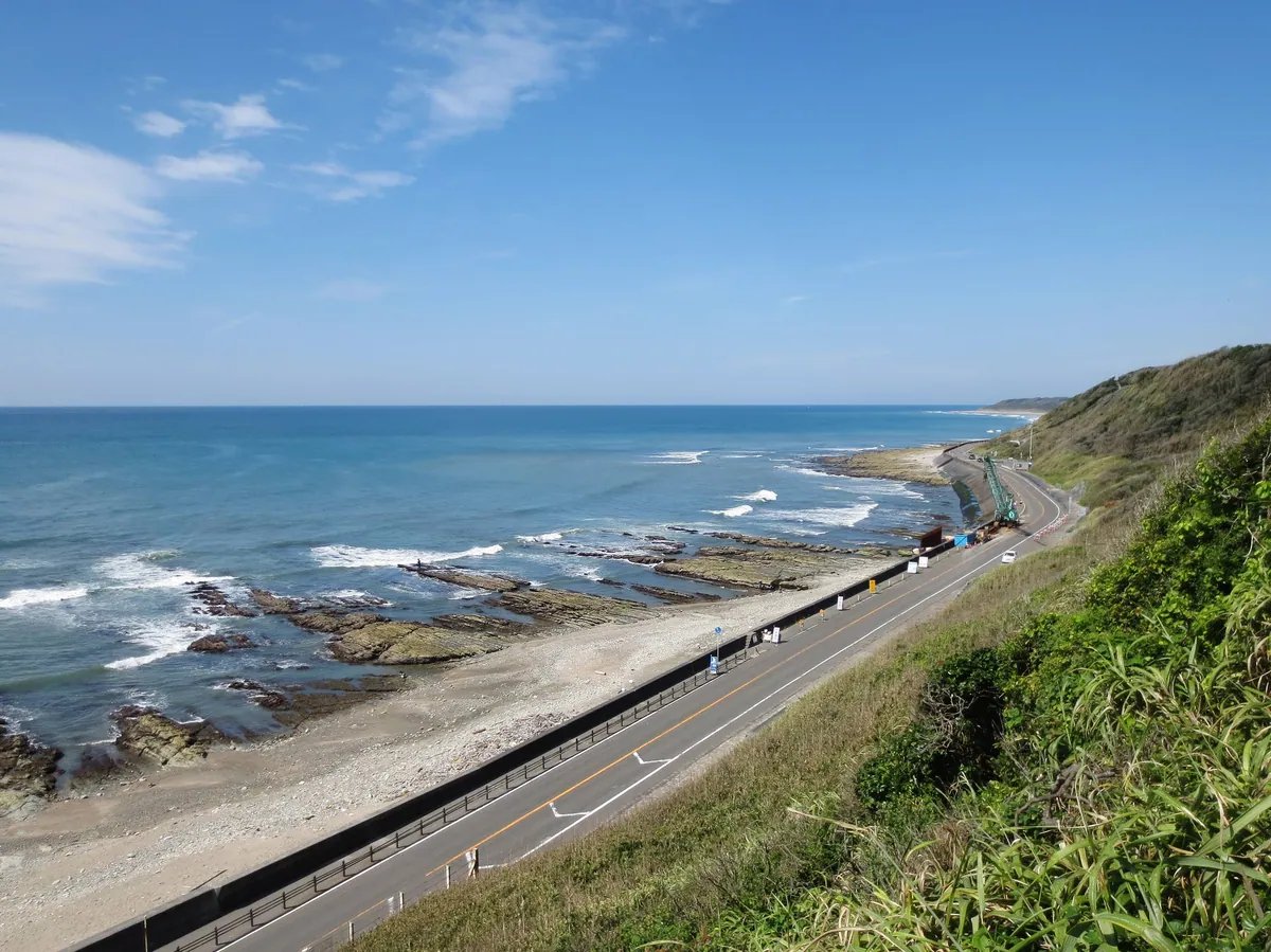 Shizuoka prefectural road 357 view from Omaezaki Lighthouse