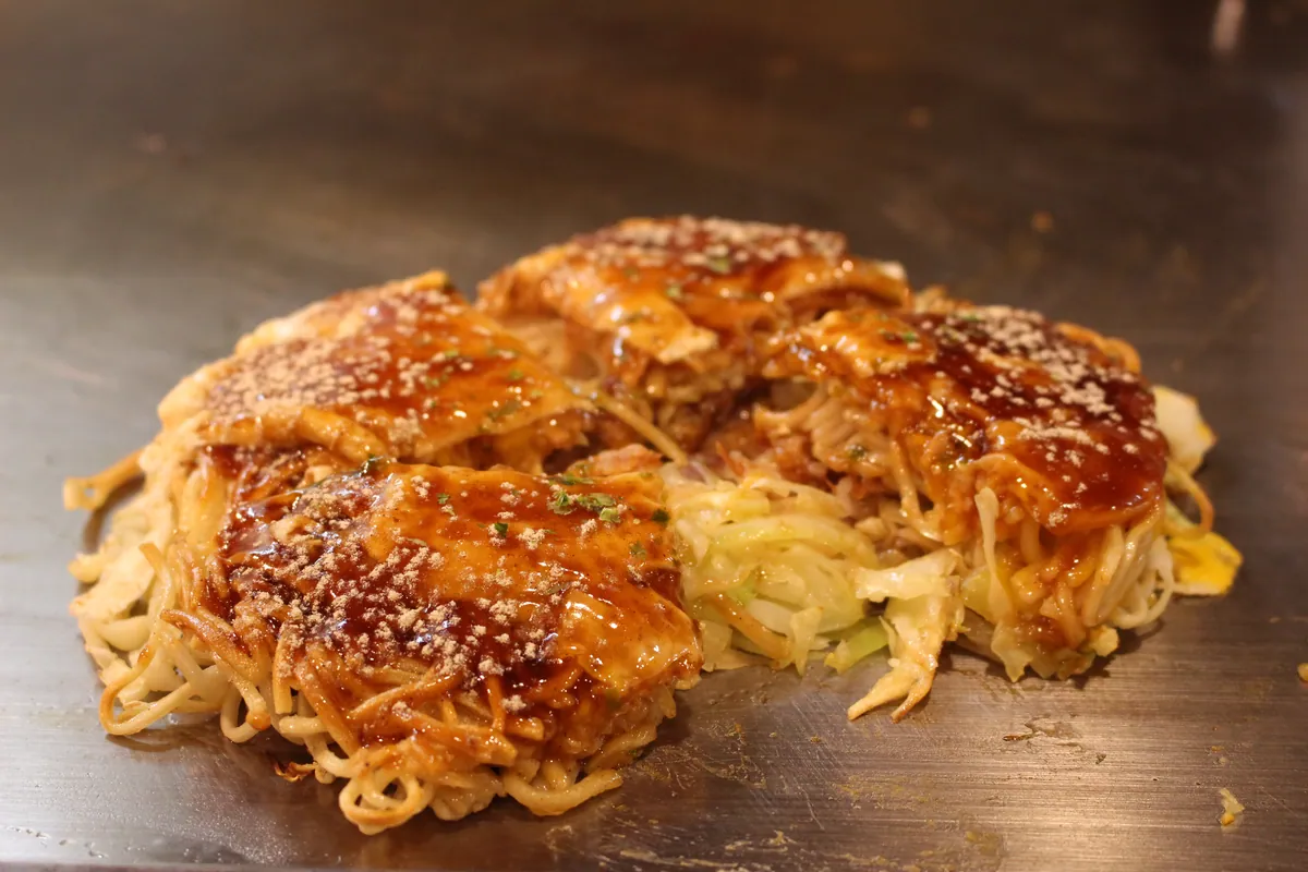 Prepared okonomiyaki in Hiroshima
