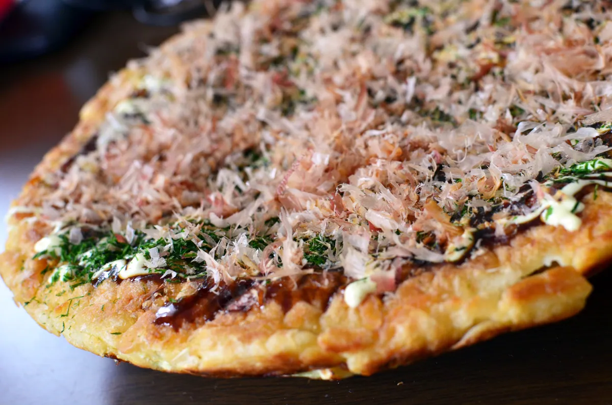 Home-made okonomiyaki; May 2013