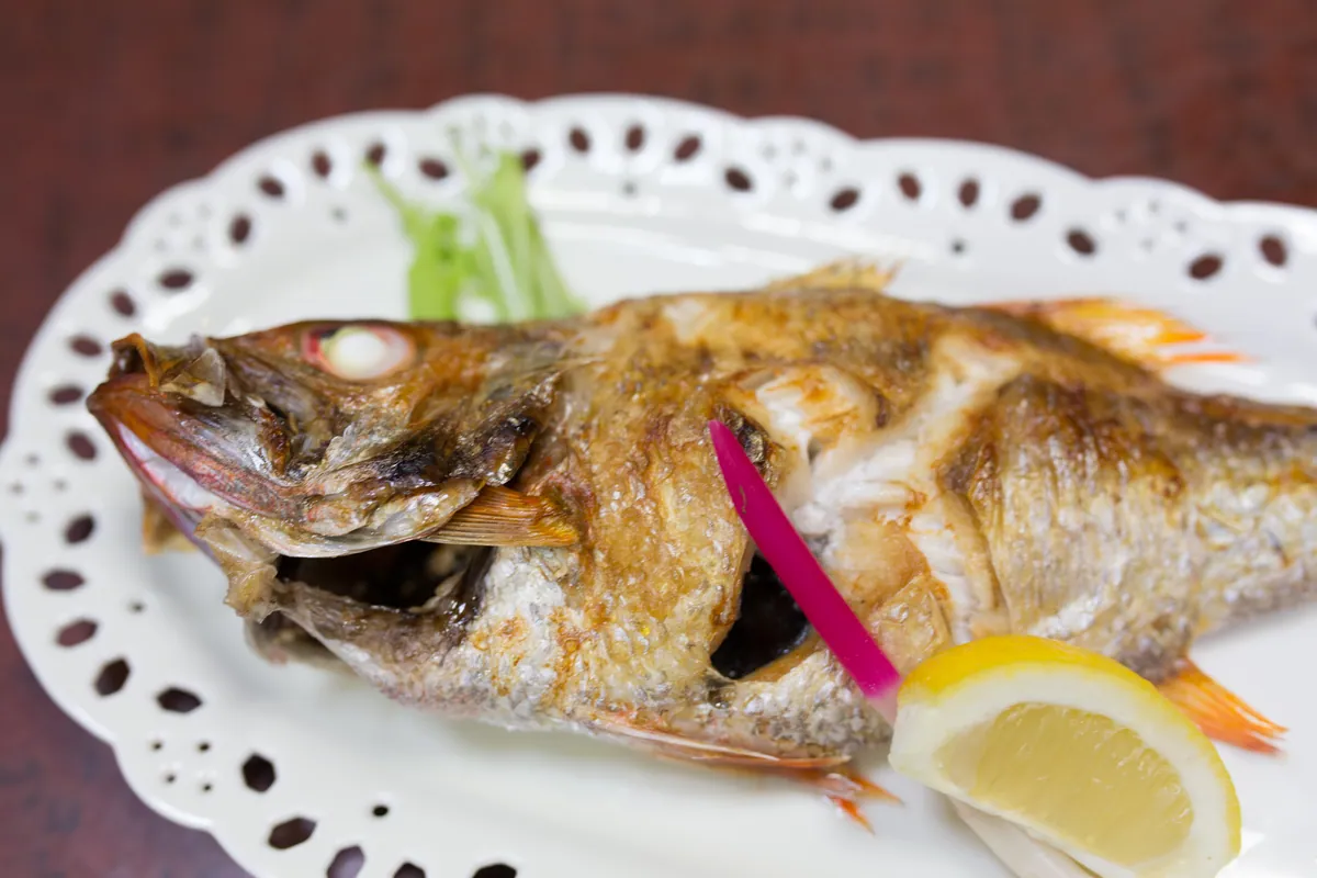 Nodoguro grilled with salt, Kappo Uosen, Nagaoka 02