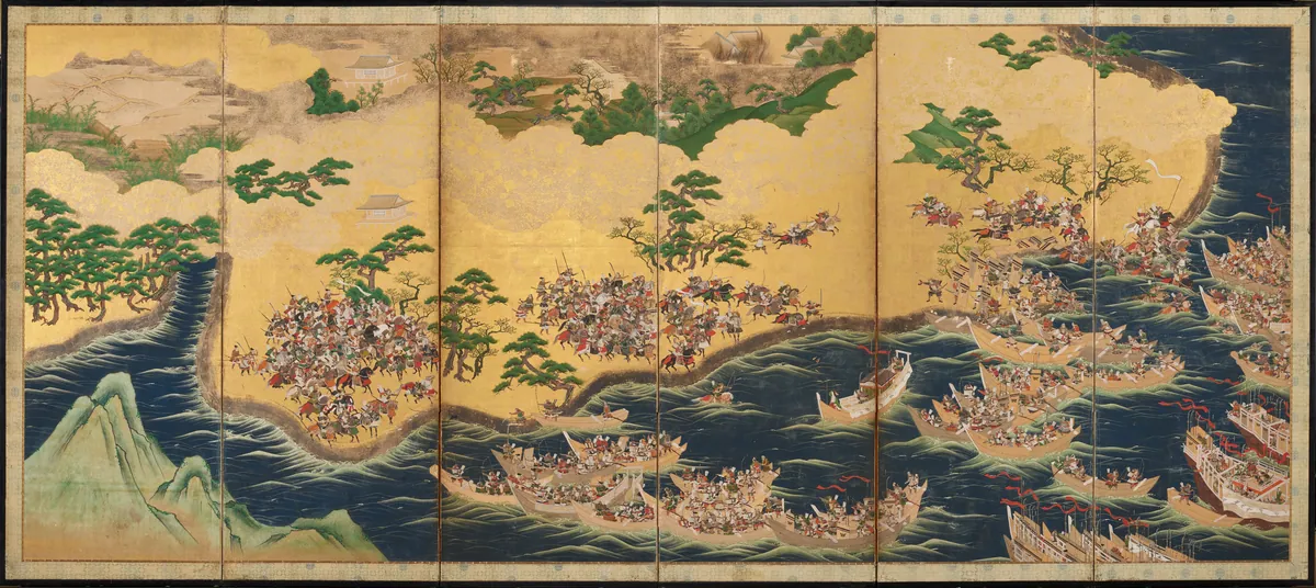 Battle of Yashima Folding Screens Kano School