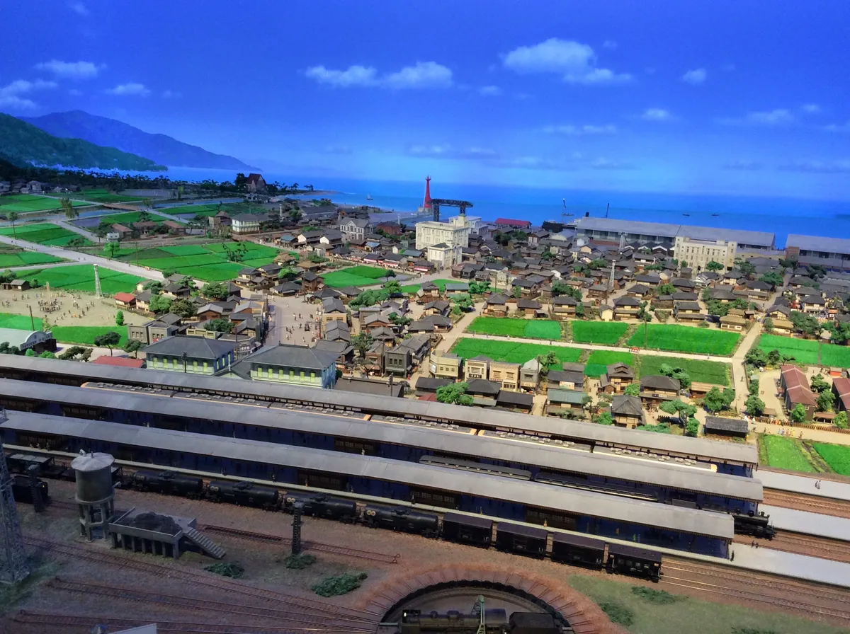 View of diorama around Tsuruga Station in Tsuruga Red Brick Warehouse