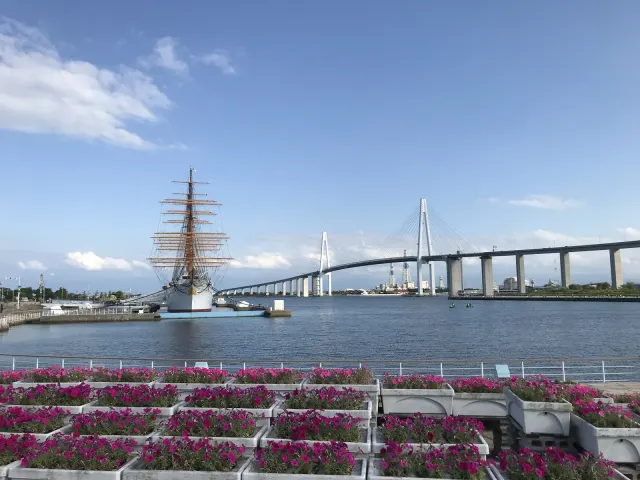 Kaiwomaru Park and the Shinminato Bridge