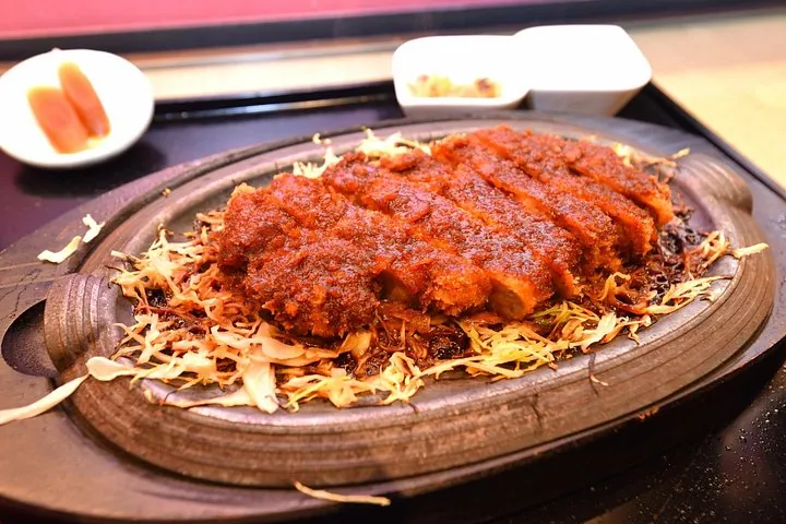 Misokatsu fried pork with miso soy beans source
